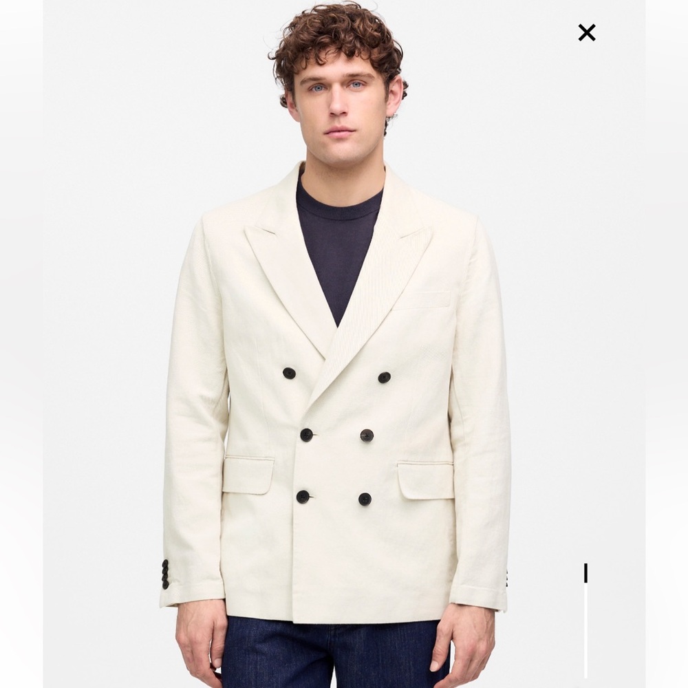 Madewell Cream Double-Breasted Blazer
